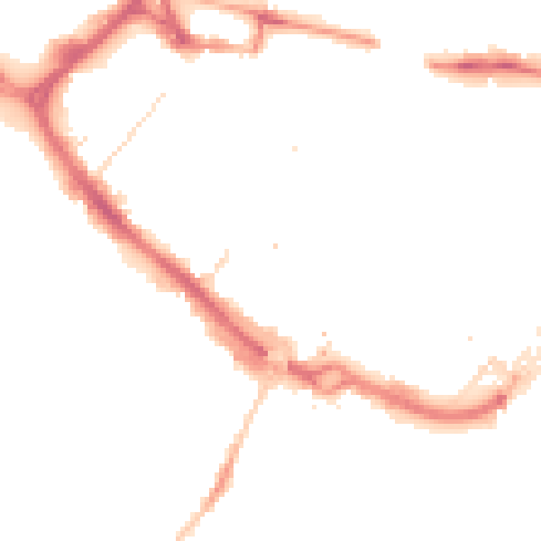Night-time road noise heatmap for LU1 2DW