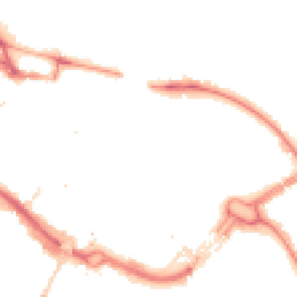 Night-time road noise heatmap for LU1 2JE