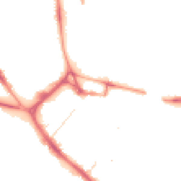 Night-time road noise heatmap for LU1 2NA