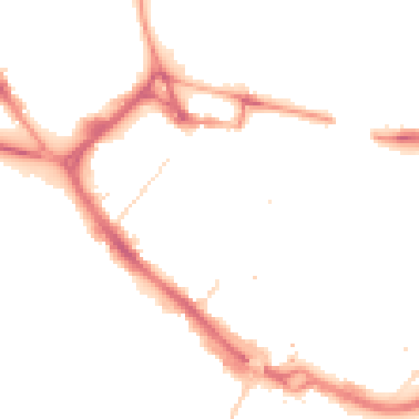 Night-time road noise heatmap for LU1 2QP