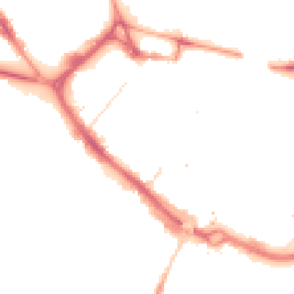 Night-time road noise heatmap for LU1 2QT