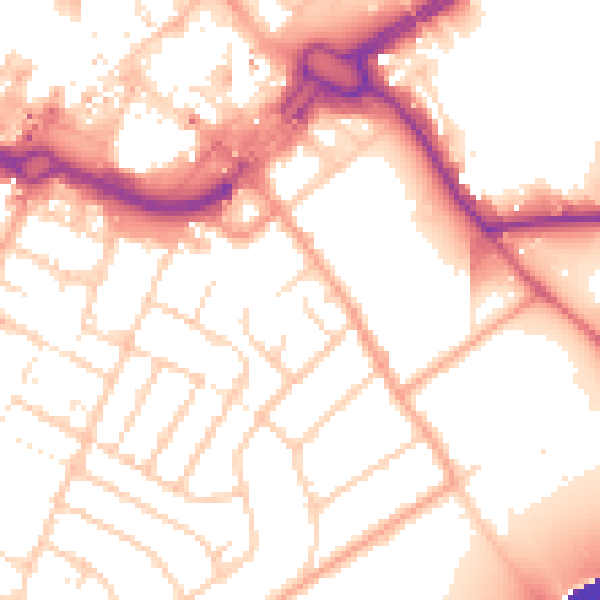 Daytime road noise heatmap for LU1 3DT