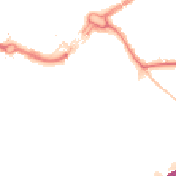 Night-time road noise heatmap for LU1 3DT