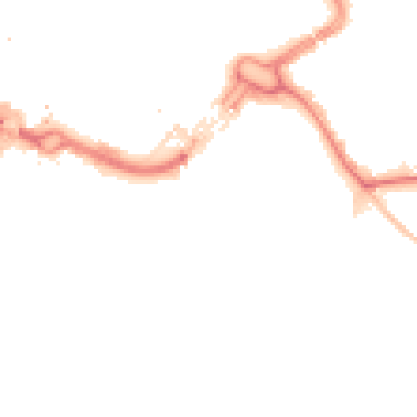 Night-time road noise heatmap for LU1 3DW
