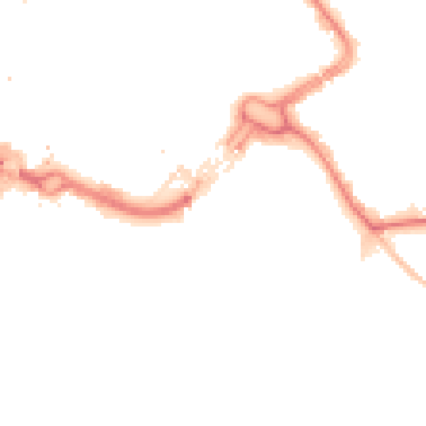 Night-time road noise heatmap for LU1 3EY