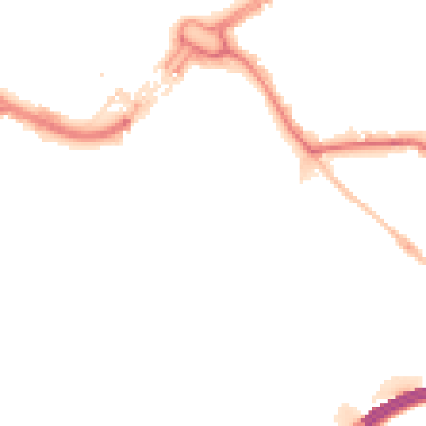 Night-time road noise heatmap for LU1 3NU