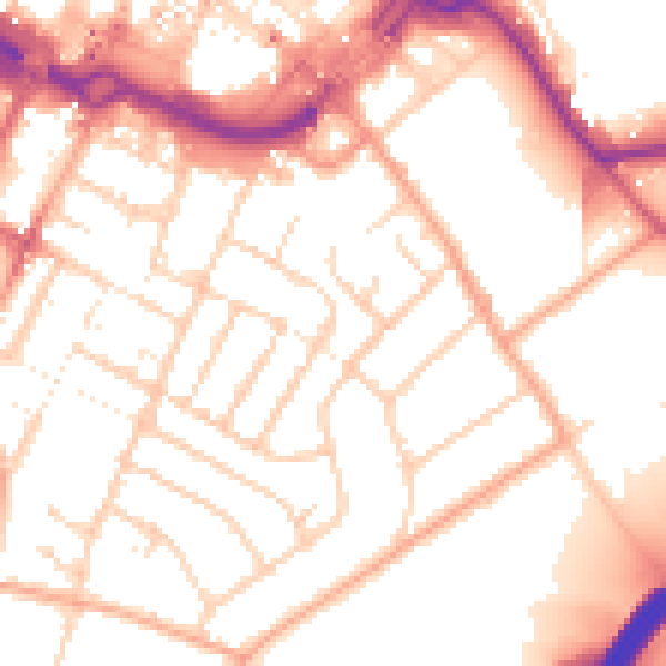 Daytime road noise heatmap for LU1 3QS
