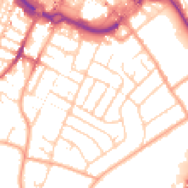 Daytime road noise heatmap for LU1 3QZ