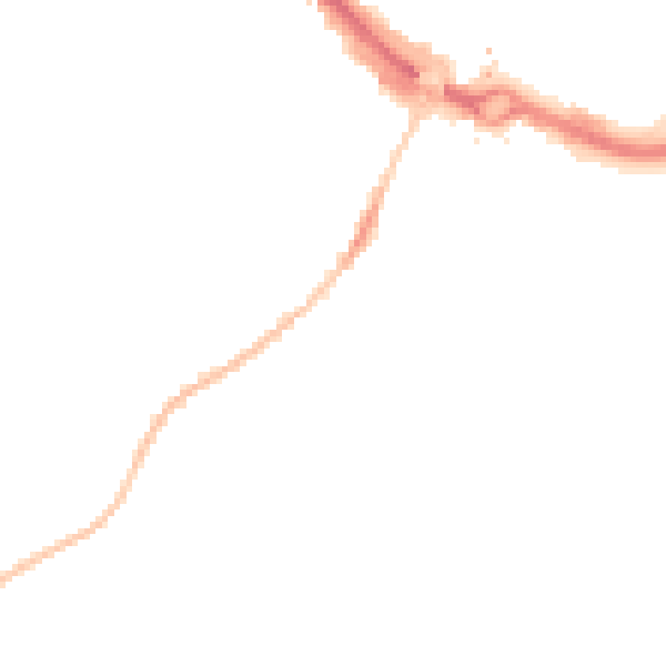 Night-time road noise heatmap for LU1 3SS
