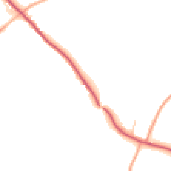 Daytime road noise heatmap for LU1 3TU