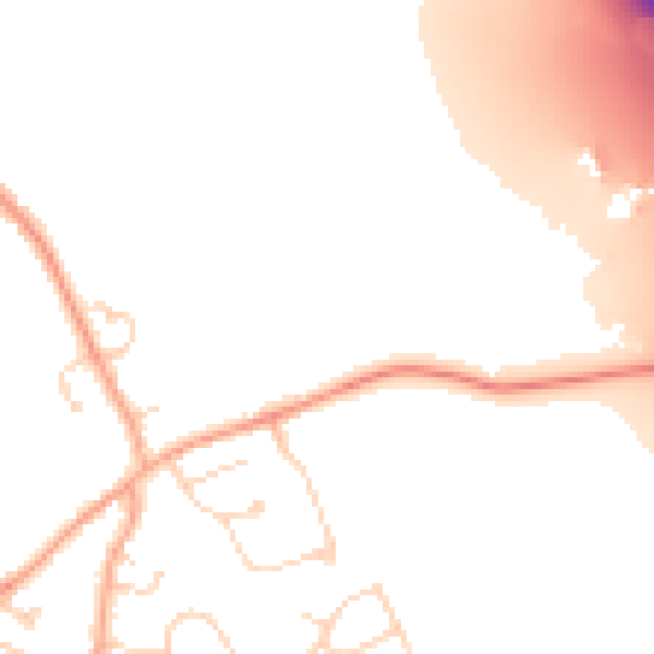 Daytime road noise heatmap for LU1 4AD
