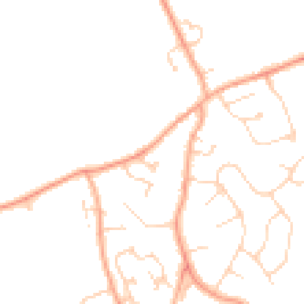 Daytime road noise heatmap for LU1 4AL