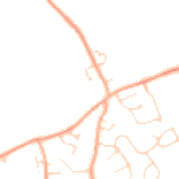 Daytime road noise heatmap for LU1 4AQ