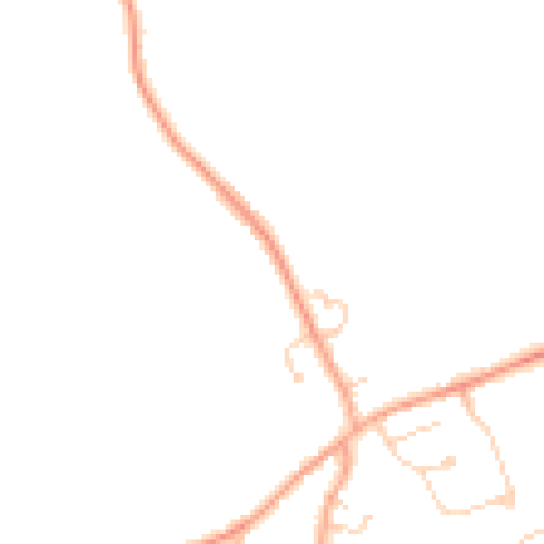 Daytime road noise heatmap for LU1 4AS