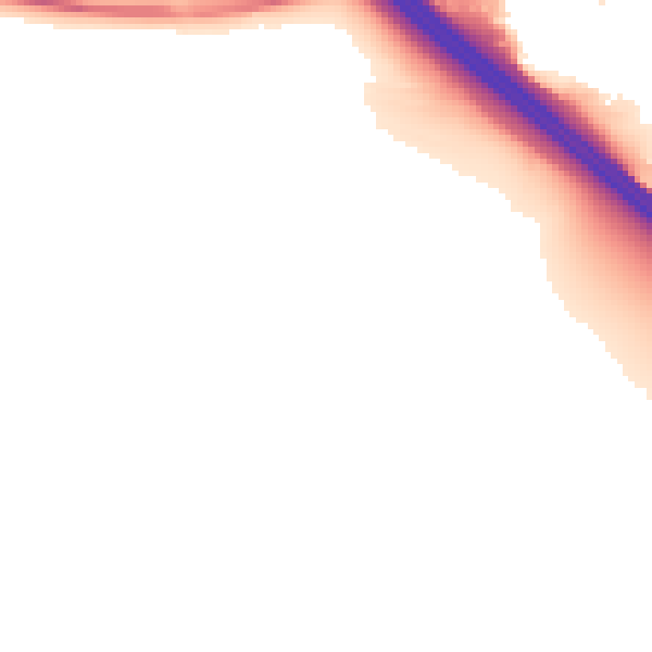 Night-time road noise heatmap for LU1 4AX