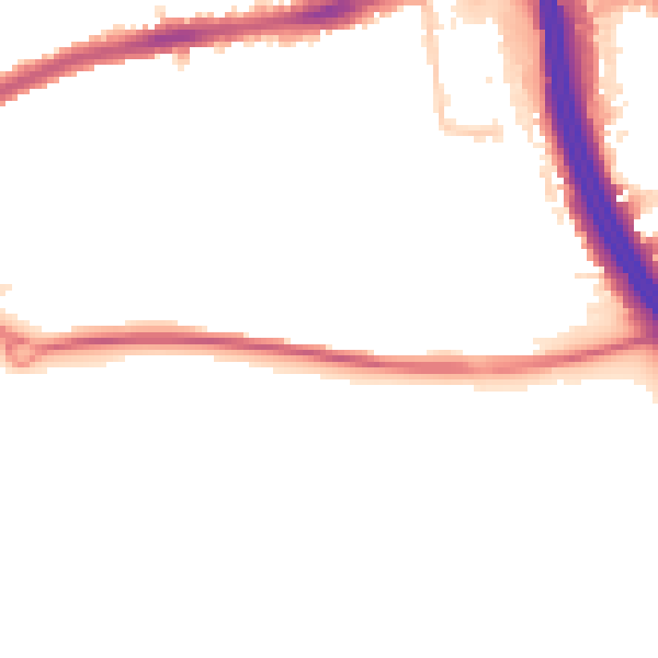 Night-time road noise heatmap for LU1 4AY