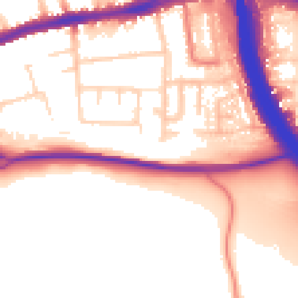 Daytime road noise heatmap for LU1 4AZ