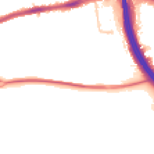 Night-time road noise heatmap for LU1 4AZ