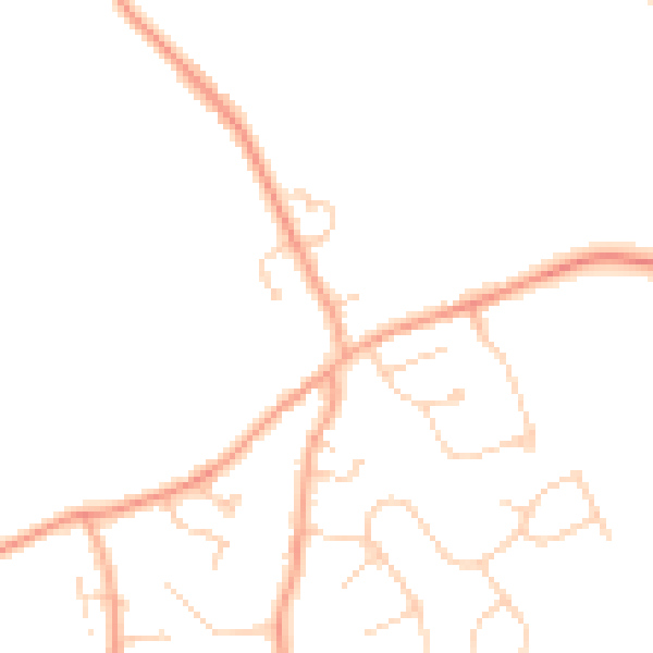 Daytime road noise heatmap for LU1 4BD