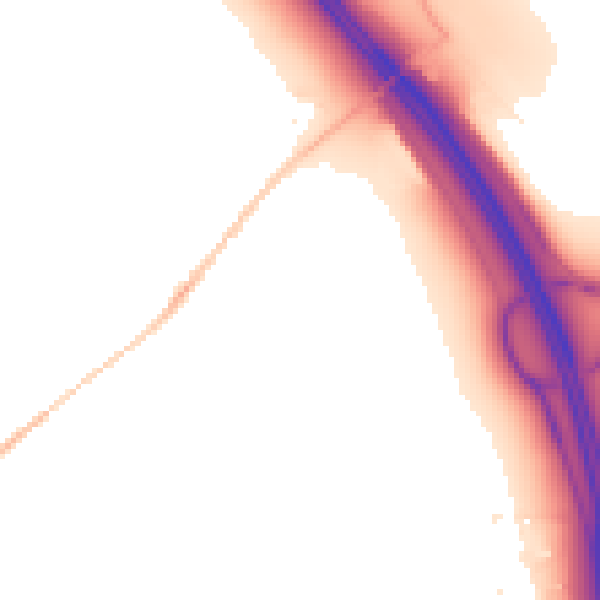 Night-time road noise heatmap for LU1 4BL