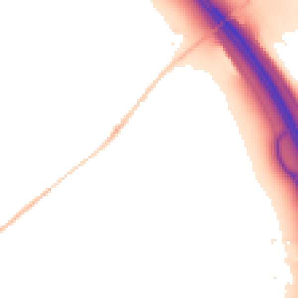 Night-time road noise heatmap for LU1 4BP