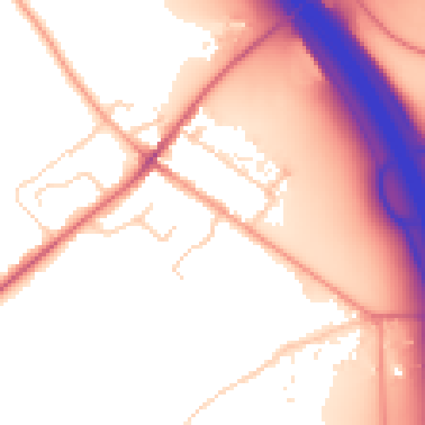 Daytime road noise heatmap for LU1 4BS