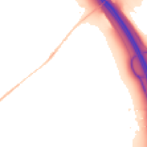 Night-time road noise heatmap for LU1 4BS