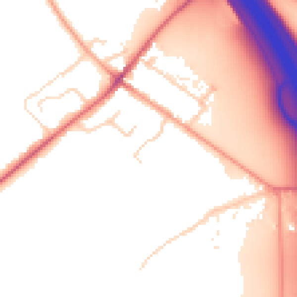 Daytime road noise heatmap for LU1 4BT