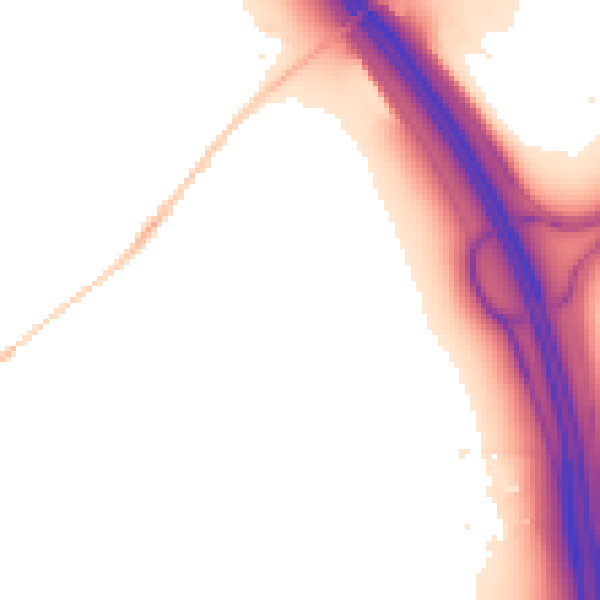 Night-time road noise heatmap for LU1 4BW