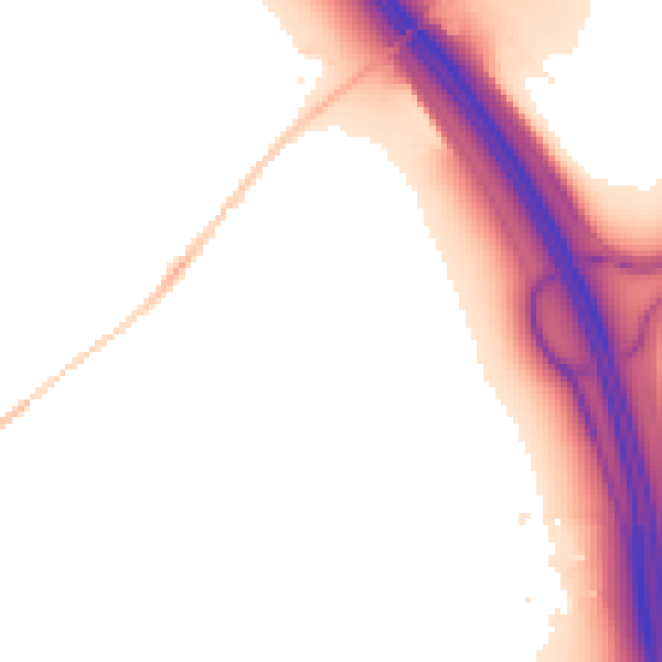 Night-time road noise heatmap for LU1 4DY