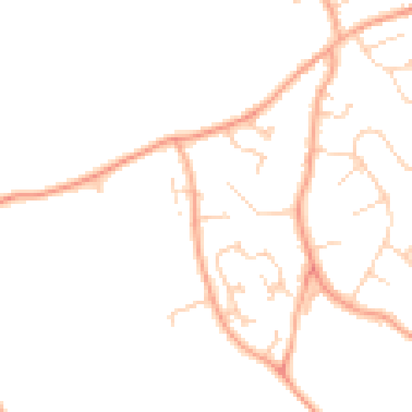 Daytime road noise heatmap for LU1 4EJ