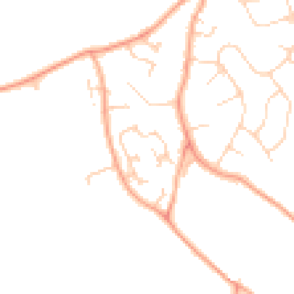 Daytime road noise heatmap for LU1 4EP