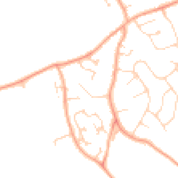 Daytime road noise heatmap for LU1 4EQ
