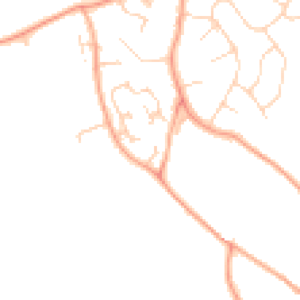 Daytime road noise heatmap for LU1 4EZ