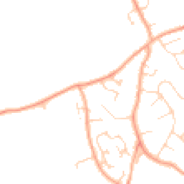 Daytime road noise heatmap for LU1 4FB