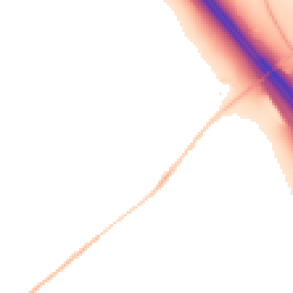 Night-time road noise heatmap for LU1 4FQ