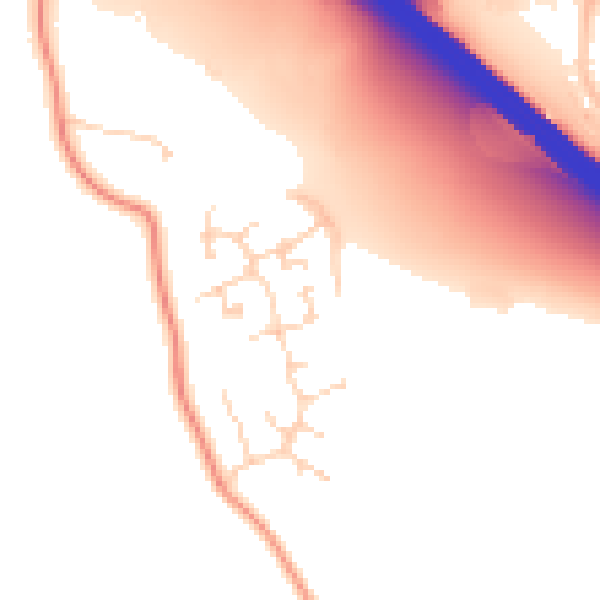 Daytime road noise heatmap for LU1 4FS