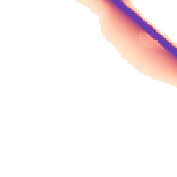 Night-time road noise heatmap for LU1 4FS
