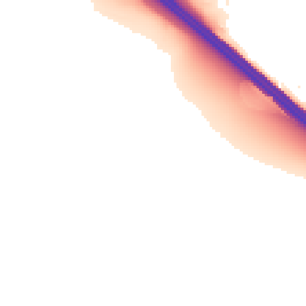 Night-time road noise heatmap for LU1 4FU