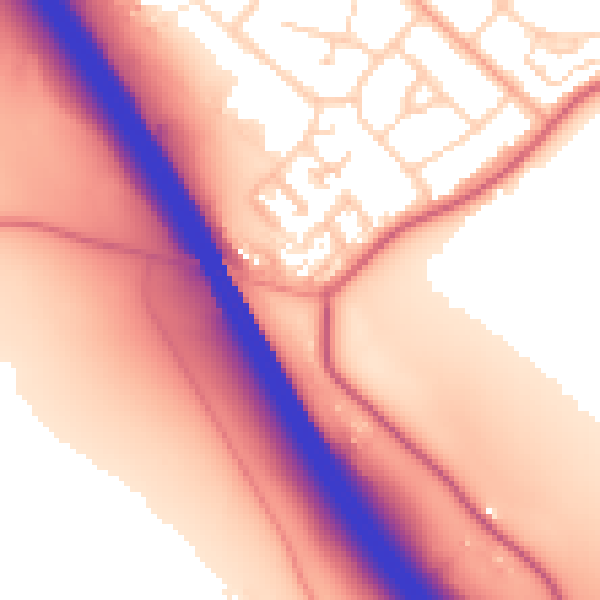Daytime road noise heatmap for LU1 4GP