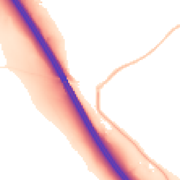 Night-time road noise heatmap for LU1 4GP