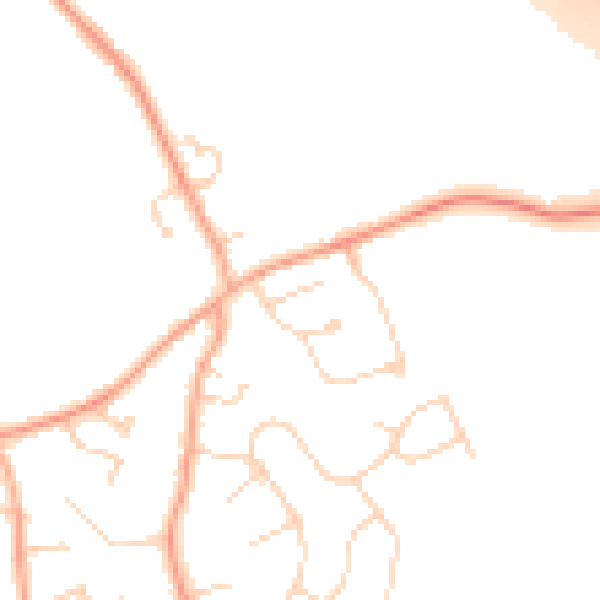 Daytime road noise heatmap for LU1 4HA