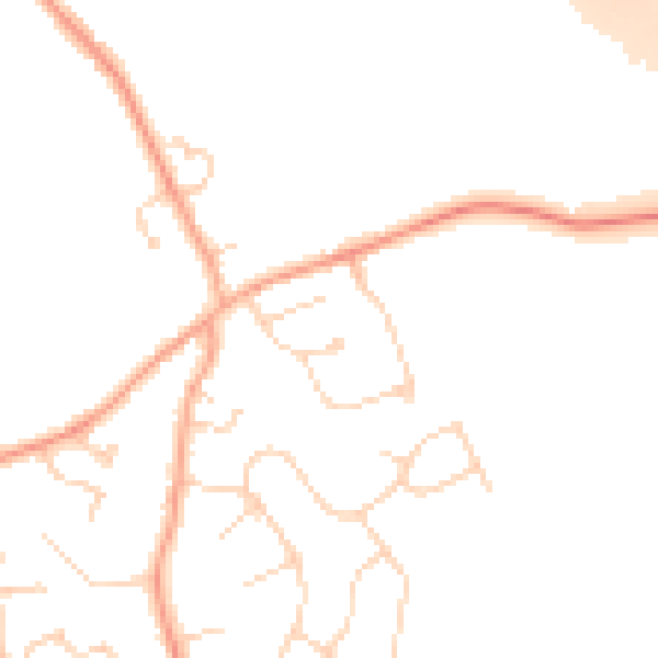 Daytime road noise heatmap for LU1 4HB