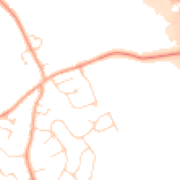 Daytime road noise heatmap for LU1 4HD