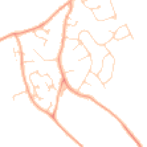 Daytime road noise heatmap for LU1 4HG