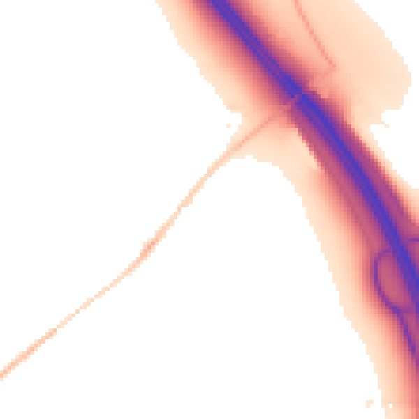 Night-time road noise heatmap for LU1 4HL