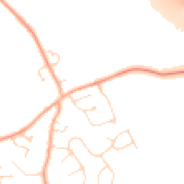 Daytime road noise heatmap for LU1 4HN