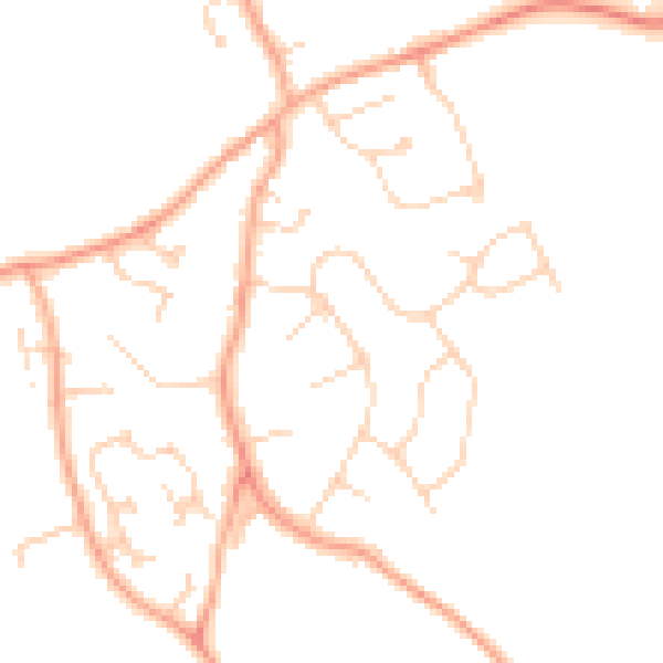 Daytime road noise heatmap for LU1 4HS