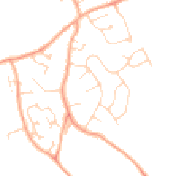 Daytime road noise heatmap for LU1 4HX