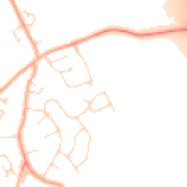 Daytime road noise heatmap for LU1 4JD
